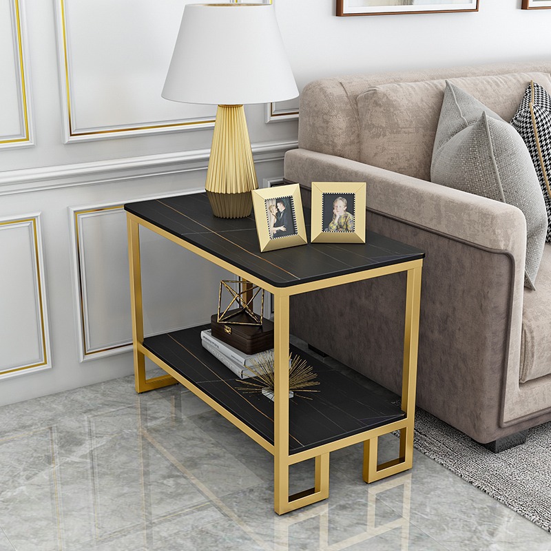 Light luxury coffee table, corner table, bedside table, rock slab table, living room, simple side table, small-sized sofa, cabinet, TV cabinet